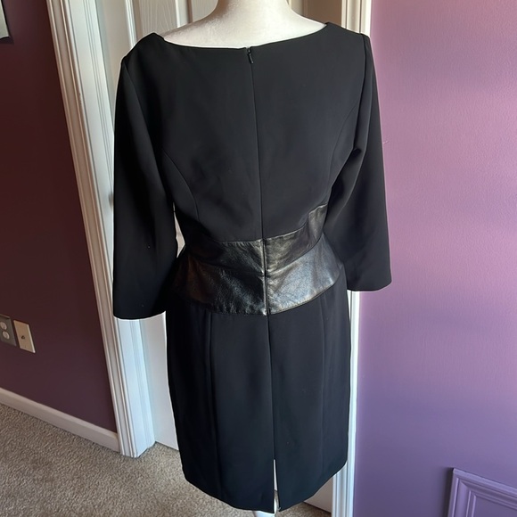 Liz Claiborne black faux leather dress zip up size 10 - Picture 4 of 7